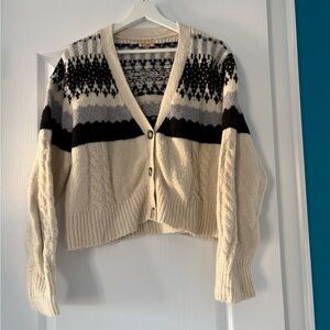 Cozy Cream and Black Patterned Women's Sweater